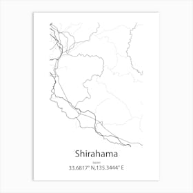 Shirahama,Japan Minimalist Map Art Print