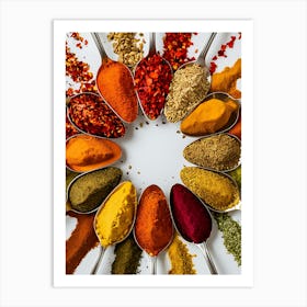 Spices In Spoons 1 Art Print