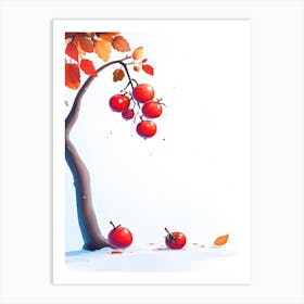 Red Apples On A Tree Art Print