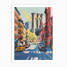 Tribeca New York Colourful Silkscreen Illustration 1 Art Print