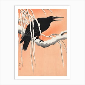 Crow On Snowy Branch (1900 1930), Ohara Koson Art Print