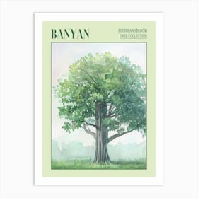 Banyan Tree Atmospheric Watercolour Painting 4 Poster Art Print