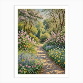 Path In The Flower Garden Art Print