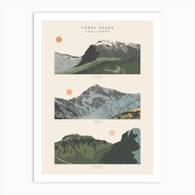Three Peaks Challenge Art Print Art Print