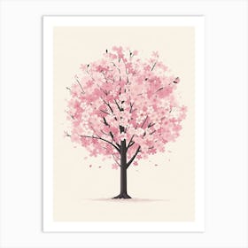 Cherry Tree Pixel Illustration 1 Art Print