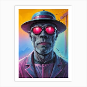 Man In Hat 1 Art Print