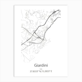 Giardini,Italy Minimalist Map Art Print