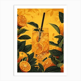 Oranges Cocktail Art Print