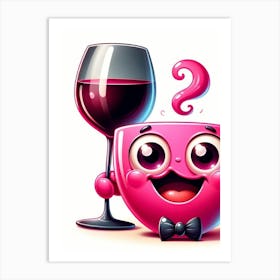 Pink Wine Cup Art Print