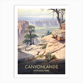 Canyonlands National Park Watercolour Vintage Travel Poster 2 Art Print