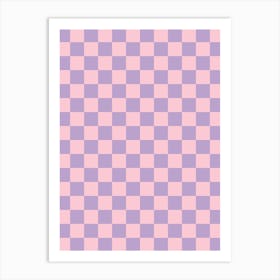 Purple And Pink Checkerboard Art Print