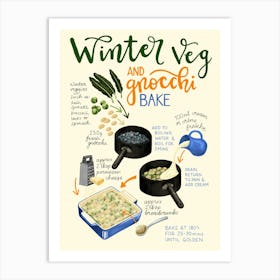 Winter Veg And Gnocchi Bake Art Print