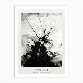 Conflict Abstract Black And White 8 Poster Art Print