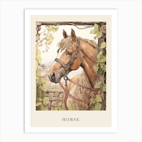 Beatrix Potter Inspired  Animal Watercolour Horse 4 Art Print