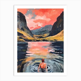 Wild Swimming At Loch An Duin Scotland 3 Art Print