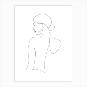 Woman'S Profile.Scandinavian wall art Art Print