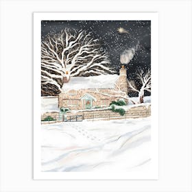 The Holiday Cottage Christmas Art Print