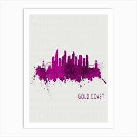 Gold Coast Australia City Purple Art Print