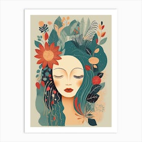 Bloom Body Woman Botanical 11 Art Print