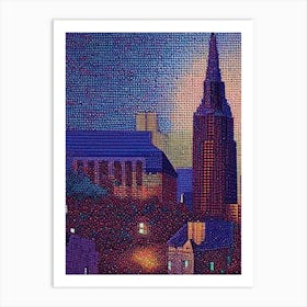 Warren, City Us  Pointillism Art Print