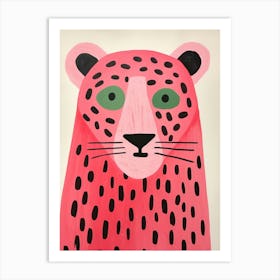Pink Polka Dot Lion 2 Art Print