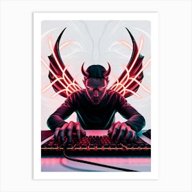 Devil On A Computer Art Print