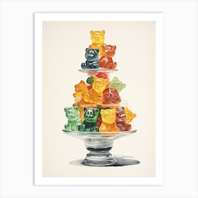 Retro Gummy Bears Art Print
