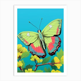 Pop Art Green Hairstreak Butterfly 1 Art Print