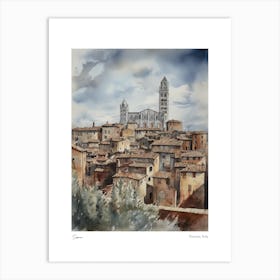 Siena, Tuscany, Italy 5 Watercolour Travel Poster Art Print