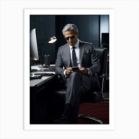 Businessman In Office Art Print