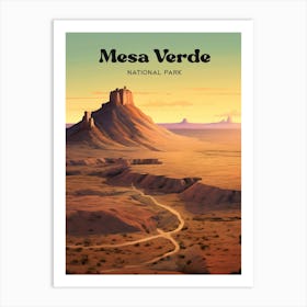 Mesa Verde National Park Colorado Wildlife Travel Art Illustration Art Print