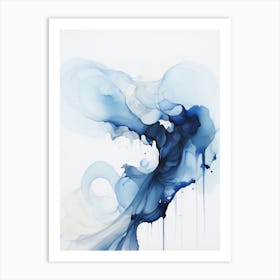 Blue Ink Art Print