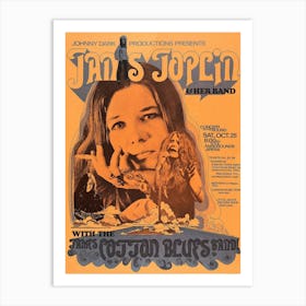 Janis Joplin 1969 Concert Poster Wichita Art Print