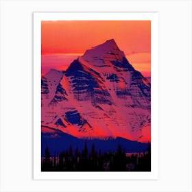 The Canadian Rockies Retro Sunset 3 Art Print