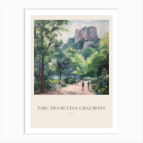 Parc Des Buttes Chaumont Paris France 4 Vintage Cezanne Inspired Poster Art Print