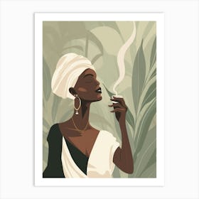 African Woman Smoking A Cigarette Art Print