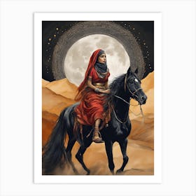 Woman Riding A Horse 3 Art Print