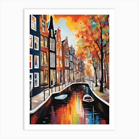 Amsterdam Canal Painting Art Print