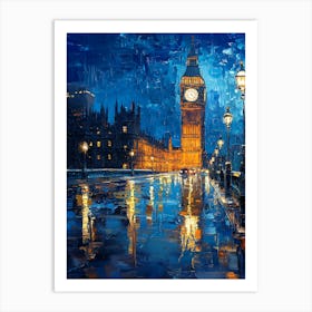 Fantasy Rainy Night In London 14 Art Print