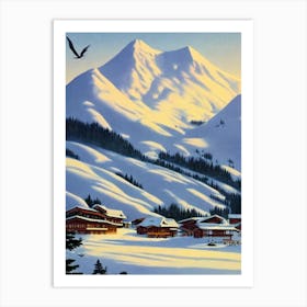 Myoko Kogen, Japan Ski Resort Vintage Landscape 2 Skiing Poster Art Print