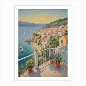 Sunset On The Balcony Art Print