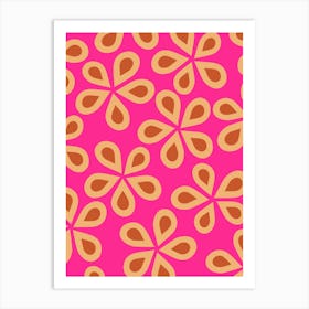 Daisy Florets | 04 - Hot Pink And Orange Art Print