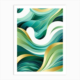 Abstract Background With Waves Art Print