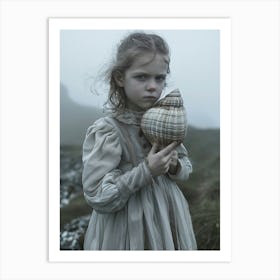 Little Girl Holding A Shell Art Print