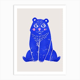 Blue Bear Art Print