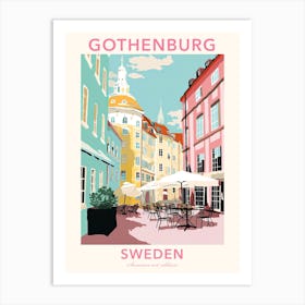 Gothenburg, Sweden, Flat Pastels Tones Illustration 4 Poster Art Print