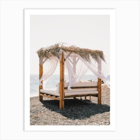 Greece Beach Cabana Art Print