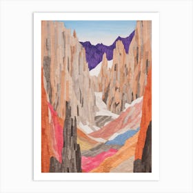Mount Whitney United States 2 Colourful Mountain Illustration Art Print