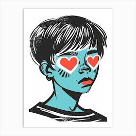 Boy With Heart Eyes Art Print