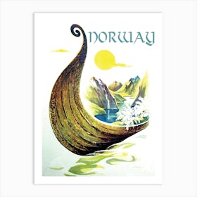 Norway, Viking Traditional Boat Art Print